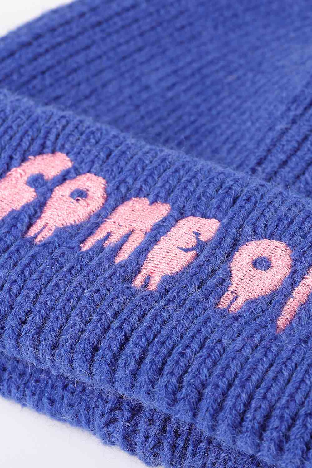 COME ON Embroidered Cuff Knit Beanie
