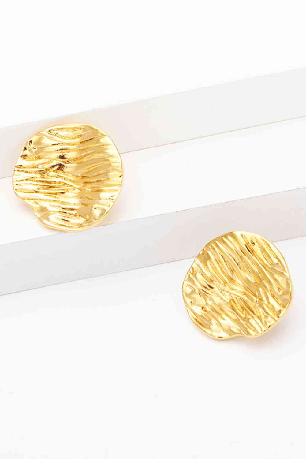 18K Gold-Plated Textured Stud Earrings