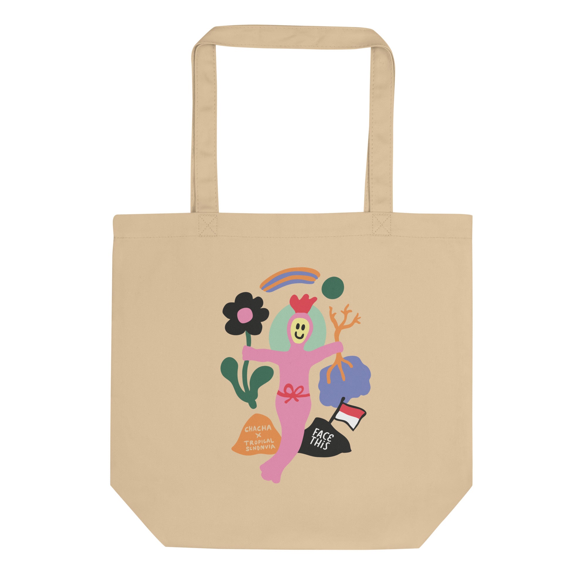 Tropical Scandinavia x Chacha (8) Face This Eco Tote Bag