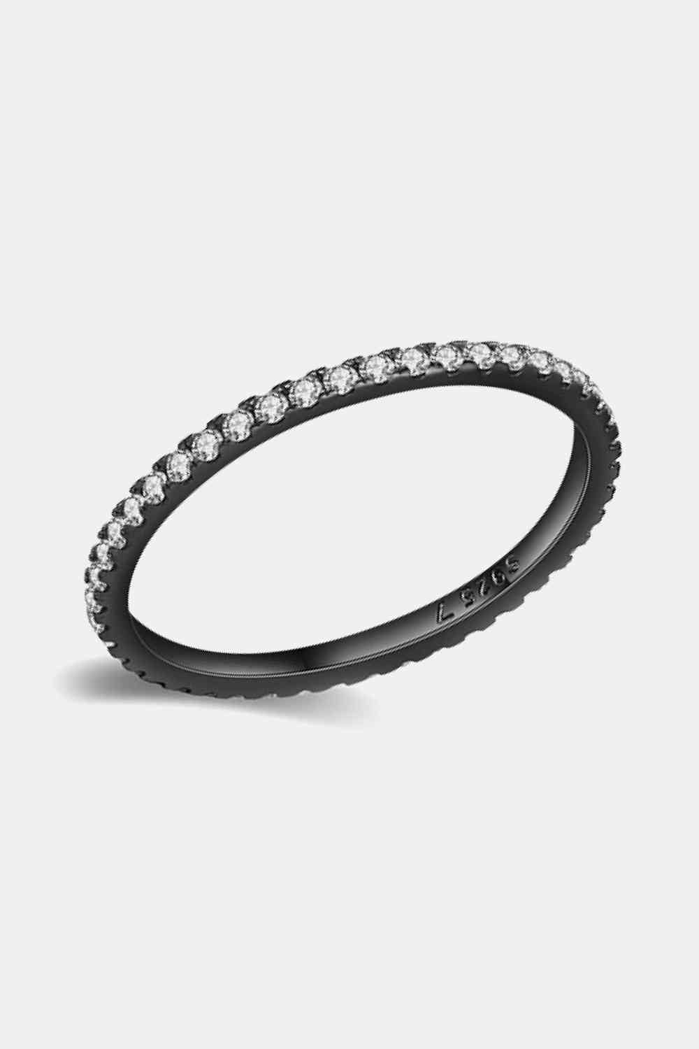 Black Gold Plated Zircon Ring